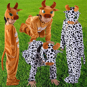 小黄牛儿童动物表演服装黄牛奶牛小牛舞蹈服卡通话剧衣服演出服