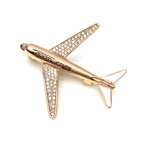 good luck 洋气百搭高档镀金飞机胸针胸花别针徽章生日节日礼物