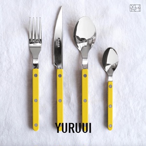[YURUUI设计师]法国Sabre Paris小酒馆黄色牛排刀叉套装西餐餐具