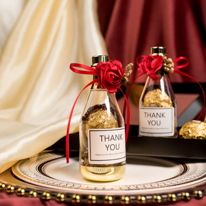 MISSXIU[巴黎之花]新款结婚礼创意个性喜糖盒透明香槟瓶塑料酒瓶