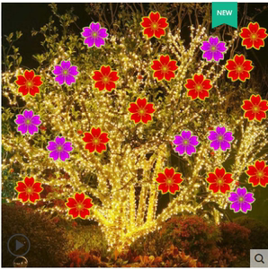 春节中国风彩灯城市亮化装饰紫荆花灯樱花灯LED挂件新款树木装饰
