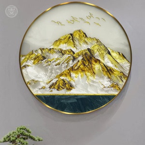 富贵金山手工珐琅彩装饰画入户玄关客厅背景餐厅卧室别墅轻奢挂画