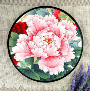 掐丝珐琅画景泰蓝工艺画原材料金丝彩砂装饰画手工视频diy远景3.