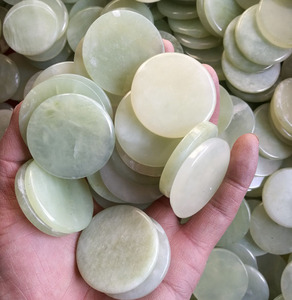 岫玉片玉石片玉石圆片玉片直径5cm4cm保健床垫脚石配件