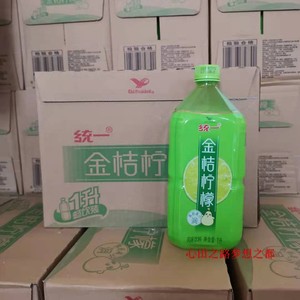 统一金桔柠檬1l*8瓶整箱装 风味饮料真桔真汁润1升畅饮装北京包邮