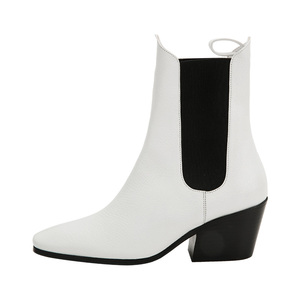 品牌牛皮马蹄靴