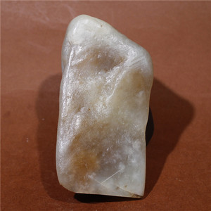 好肉新疆和田且末糖白玉山料原石把件131克新款天然玉石毛料包邮