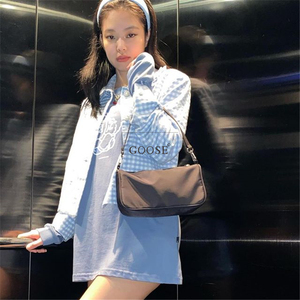 代购nieeh 亚克力链条包 jennie同款拉链单肩法棍女包珍珠腋下包