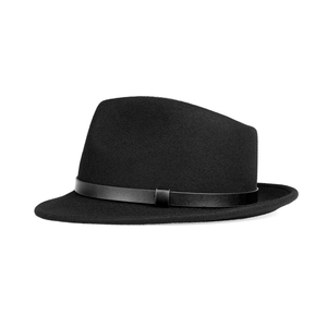 冬季新品礼帽暗黑复古黑色百搭纯羊毛爵士帽高品质大头围帽子男士