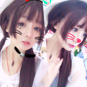 洛丽塔假发姫カット姬发式假发三刀平刘海长直发自然黑lolita假发