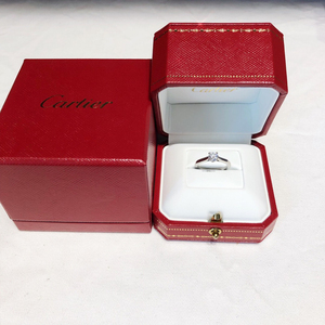 二手99新cartier卡地亚50号经典四爪钻戒指