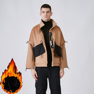 宽松蝙蝠衫驼色羊毛男加厚宽松立领夹克毛呢大衣短款秋冬羊绒外套