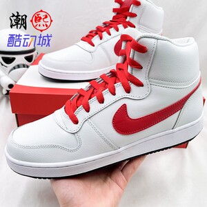nike耐克男ebernon mid红白运动中高帮复古耐磨休闲鞋aq1773-101