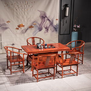 红木茶桌家用实木小茶台花梨木刺猬紫檀中式办公室功夫茶桌台原木