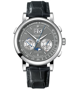 朗格a. lange & s02hne 男士机械手表万年历灰色18克拉白金41mm
