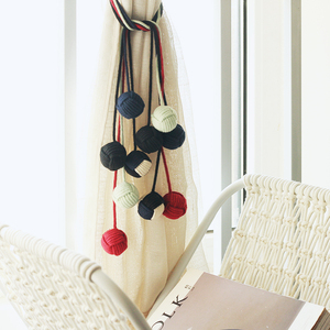 夏尔手创双球猴拳结绑绳编绳挂件窗帘扣中国风绳结手工diy材料包