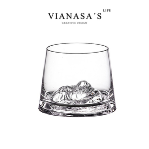 VIANASA'S富士山杯中古冰山杯家用玻璃水杯威士忌酒杯个性洋酒杯