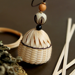 竹编香囊球风铃铛diy手工材料包汉服禁步配饰挂件古风端午节礼物