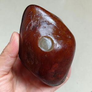 706克 和田墨玉河红沁籽料原石 天然红玉原石玩料籽原籽枣红皮