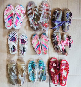 怀旧老库存 80-90年代 儿童 塑料凉鞋 女童 水晶鞋