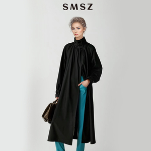 【露珠系列】SMSZ女装 2024春季新款薄丝毛精纺色织风衣D2209602