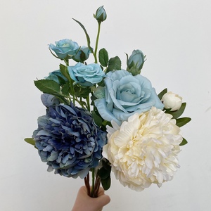 欧式宫廷牡丹 仿真玫瑰花假花绢花家居摆放装饰花婚庆现场布景