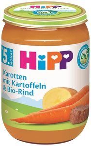 德国喜宝Hipp有机胡萝卜土豆牛肉泥 4个月以上 190g
