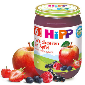 德国喜宝HIPP有机草莓苹果野果果泥 6个月以上 190G 有现货