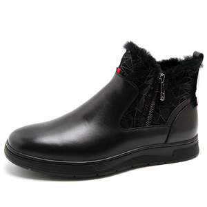 沙驰男鞋2021冬新款正品羊毛皮鞋加绒高帮休闲棉鞋棉靴77q9h1065