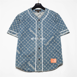 【现货】lv supreme louis vuitton sup jersey短袖棒球服衬衫