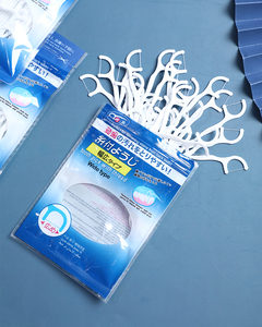 日本原单.袋装清洁牙线(50支装) 牙科推荐牙缝清洁线棒【迭代白】