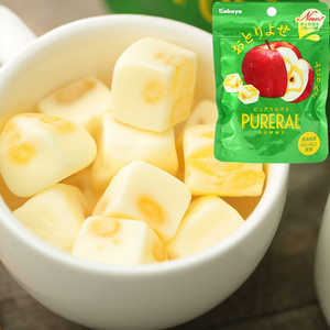 现货 日本进口零食卡巴呀kabaya苹果双层果汁夹心软糖45gqq糖