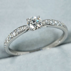 二手真品tiffany蒂芙尼pt950铂金四爪钻戒0.28ct钻石戒指10号