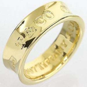 二手真品tiffany蒂芙尼手饰1837系列宽版18k黄金男女戒指