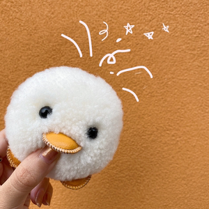 【矮脚蛋蛋鸡】韩国ins可爱萌羊羔毛 腮红小鸡车钥匙扣包挂件挂饰