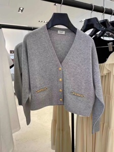 猪猪奢侈品代购 21春夏 celine 瑟琳 链条 羊绒毛衣代购