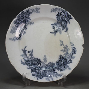 清晚民国时期进口英国印花花卉瓷器盘陈设摆件古董古玩包老包真