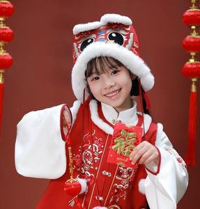 虎头帽儿童男女童幼童传统手工红色婴儿宝宝过年新年虎年虎年帽子