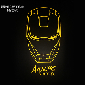 钢铁侠车贴反光线条蝙蝠侠后窗车门贴漫威复仇者联盟影视dc人物贴