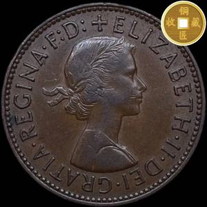【铜匠收藏随机年份英国伊丽莎白1/2半便士帆船铜币外国幸运硬币