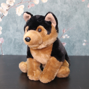 黑贝犬毛绒玩具 外贸尾单仿真小狼狗公仔玩具 仿真警犬小狗玩具