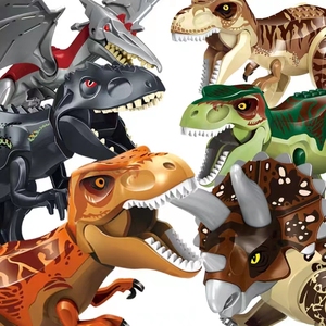侏罗纪大恐龙积木玩具世界仿真动物霸王龙模型三角龙翼龙甲龙腕龙