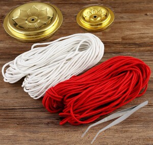佛具灯绳 灯线 食用油灯灯芯 红 白棉灯芯(包)佛灯配件供灯灯具