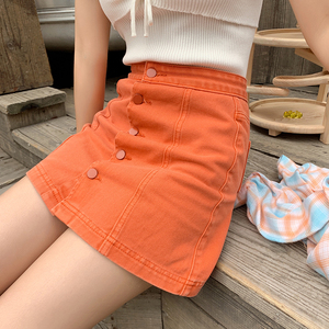 橘色牛仔短裙