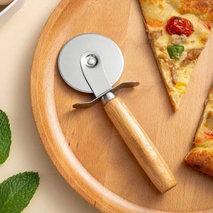 木柄蛋糕铲批萨刀套装切饼器批萨铲pizza滚轮刀