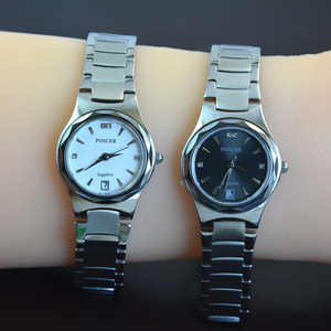 正品保时捷宝时捷男表情侣表女表防水表超薄简约手表对表日历8184