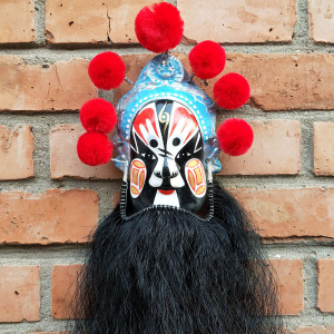 北京特色礼品手工艺京剧脸谱小胡子须脸谱挂件办公室书房橱窗装饰