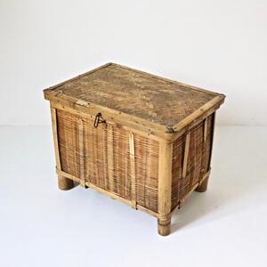 [ 西南东西 ] vintage 八九十年代破破烂烂小竹箱 内里有破洞