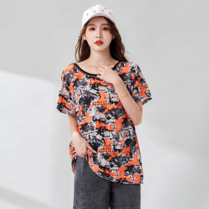 004人付款淘宝石头鱼大码女装2022年夏装新款胖妹妹宽松显瘦上衣胖mm