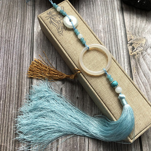 古风腰佩饰陈情令同款周边蓝忘机双环玉髓流苏玉佩禁步压襟挂件